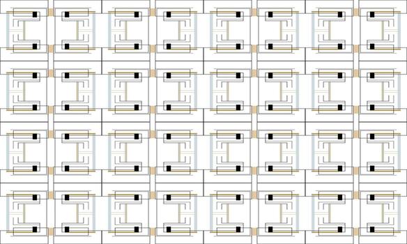 A white and black pattern with squares and lines vector