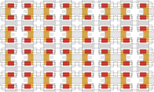 A pattern with red and yellow squares vector