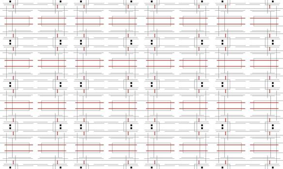 A pattern of red and white squares on a white background vector