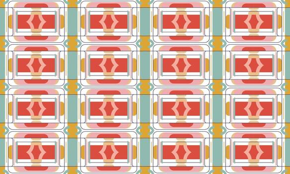 A red and white pattern with a square shape vector