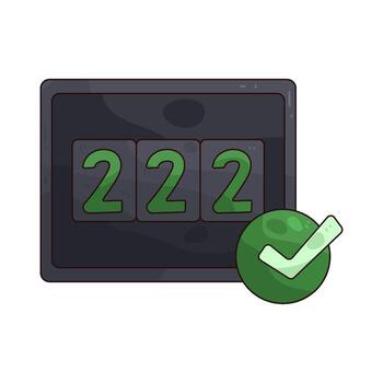 Counter with Number Two and Checkmark vector