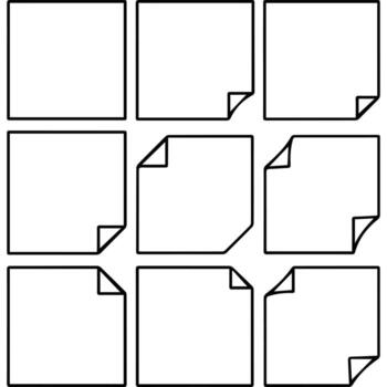 A set of squares with black lines on them vector