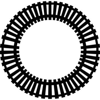 A circle with railroad tracks in it vector
