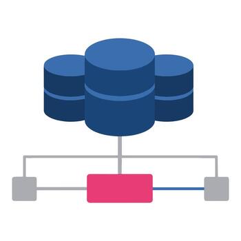Cloud Database Network Data Storage System Technology Illustration vector