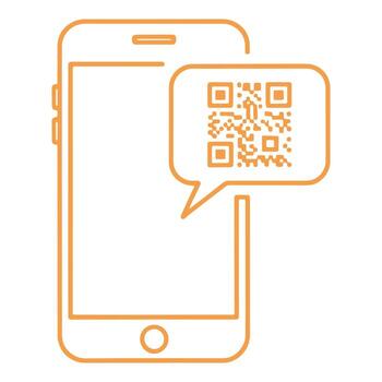 qr código escanear en móvil teléfono ilustración vector