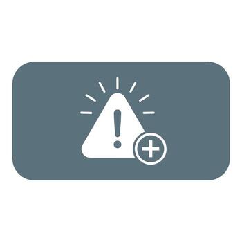 advertencia alerta más firmar icono en redondeado rectángulo vector