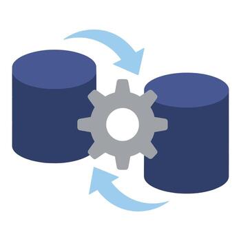 Data Synchronization Replication Database Integration Technology Workflow Automation vector