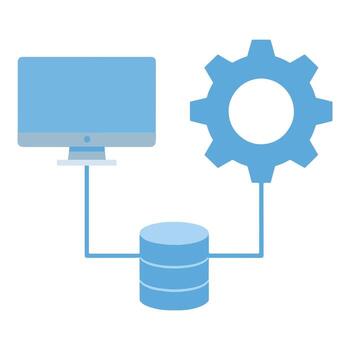 conectado sistema datos Procesando integración automatización plano diseño ilustración vector