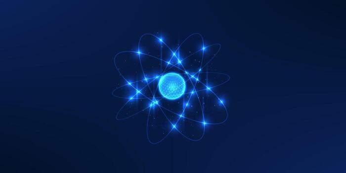 Futuristic quantum technology with energy rings rotating around themselves, symbolizing quantum computing, energy transformation, and the power of advanced digital innovation vector