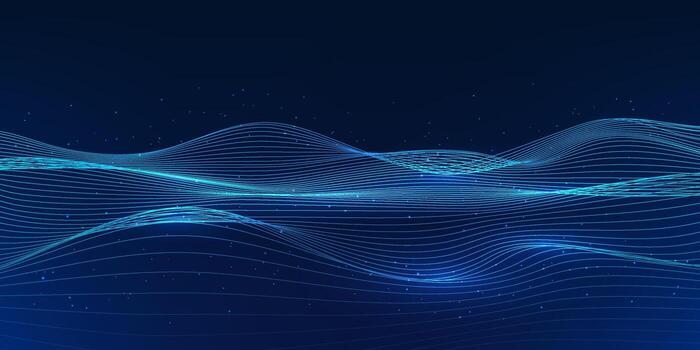 Flowing technology data wave representing the transfer of massive information, big data communication, and advanced digital connectivity in modern technology networks vector