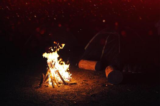 cámping, senderismo, y relacionado con la naturaleza ocupaciones son todas parte de el experiencia. turistas son excursionismo y relajante en el bosque. foto