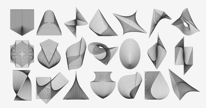 dinámica línea resumen forma icono gráfico conjunto vector