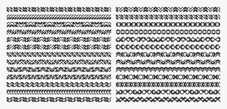 Style flat line abstract stripe divider design set vector