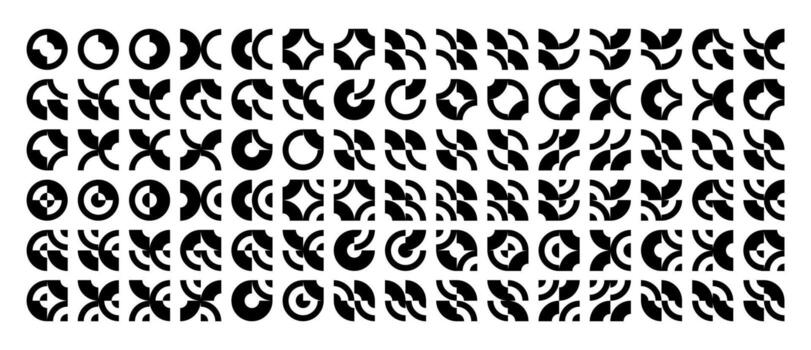 Set of memphis circle abstract pattern icon design vector