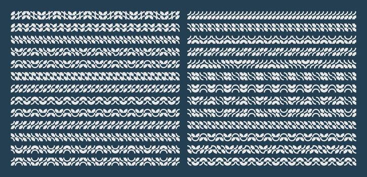 Modern flat line curve abstract divider design set vector