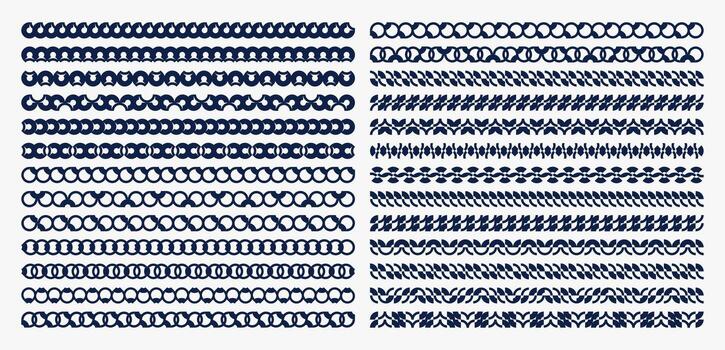 Simple stripe shape abstract divider design set vector