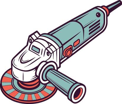 Powerful Angle Grinder Tool for Cutting and Grinding Available on EPS File vector