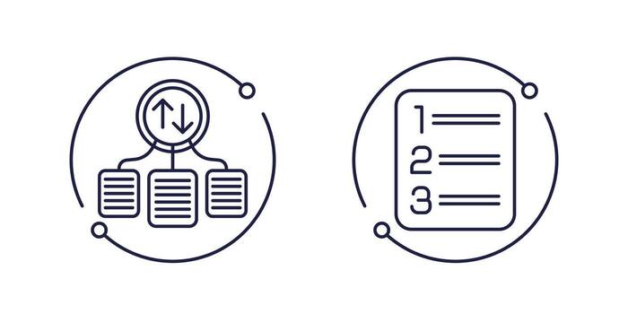 case priority icons, prioritize tasks line vector