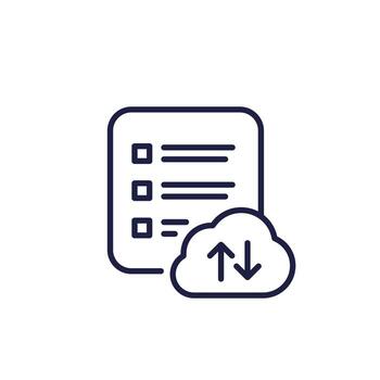 Checklist icon with cloud in line design vector
