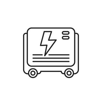 backup power generator line icon on white vector