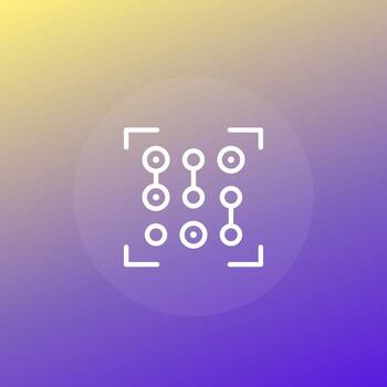 pattern recognition icon in line design, vector