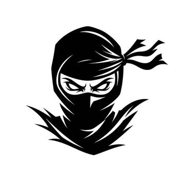 Ninja warrior icon with sharp eyes and mask vector