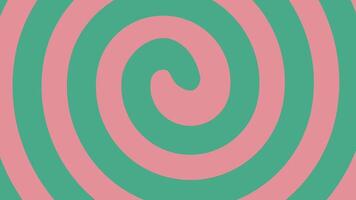 A hypnotic pink and green spiral rotating in a seamless loop. A flat, 2D retro-style animation with spinning lines creating a dizzying effect. video