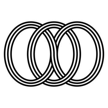 Three Interlocking Rings, Geometric Symbol of Unity and Balance vector