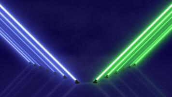 dinâmico néon feixes animação em Sombrio fundo para visual efeitos, 3d Renderização video