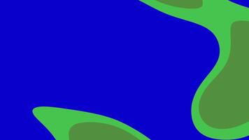 dinâmico abstrato animação do intertravamento verde formas em profundo azul fundo video
