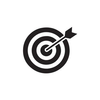 a dart in the center of a target icon vector