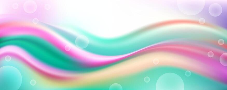 Trendy wavy gradient. Abstract blurred fluid background with bubbles for your graphic design, banner, poster vector