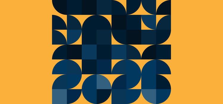 calendario nuevo año resumen antecedentes geométrico modelo minimalista moderno azul naranja nuevo año 2026 Navidad, para web diseño, calendario, presentación eps 10 vector