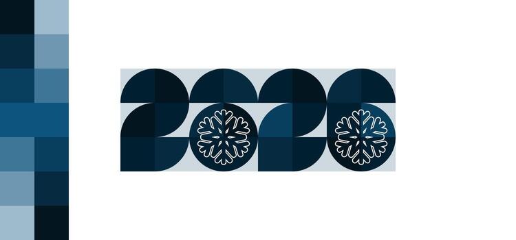 calendar winter simple pattern abstract background geometric pattern minimalist modern blue orange New Year 2026 Christmas, for web design, calendar, presentation eps 10 vector