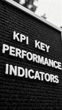 'KPI Key Performance Indicators' text on black felt letter board photo