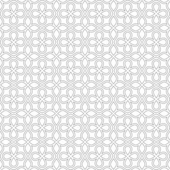 Seamless line pattern with simple four petal leaf shapes on white background. Suitable for various decoration design purposes. vector