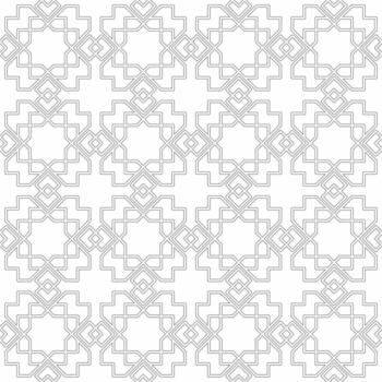 Seamless Islamic geometric pattern consisting of intertwined lines on a white background. Suitable for various creative projects or decorative elements. vector