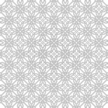 Seamless geometric lines pattern with simple four petal leaf shapes on white background. Suitable for various creative projects. vector
