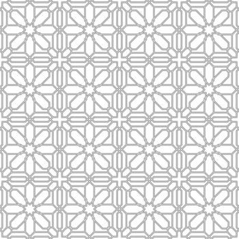 Seamless Islamic pattern consisting of interlocking and crossing lines on a white background. Suitable for various creative projects or decorative elements. vector