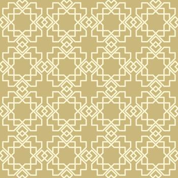 Seamless Islamic geometric pattern consisting of intertwined lines on a light brown background. Suitable for various creative projects or decorative elements. vector