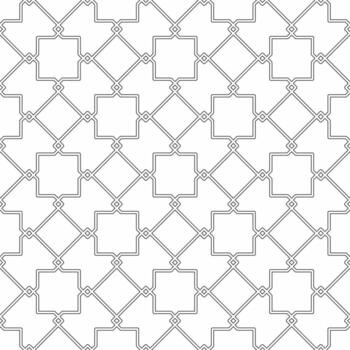 Seamless Islamic geometric pattern consisting of interlocking lines forming a regular arrangement. Suitable for various creative projects or decorative elements. vector
