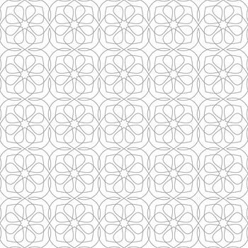 Seamless geometric pattern with floral shapes consisting of intertwined thin lines. Suitable for graphic designs, prints, textiles, tiles, wallpapers, backgrounds, etc. vector