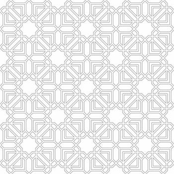 Islamic geometric pattern consisting of interlocking lines on a white background. Suitable for various creative projects or decorative elements. vector