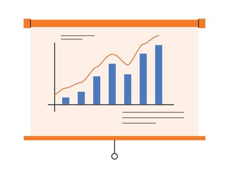 Projector screen, presentation, graph, board vector