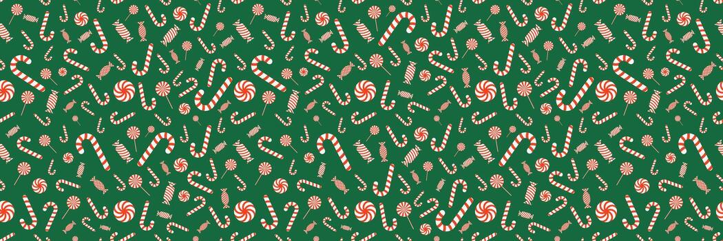 horizontal seamless colorful candy of christmas for pattern and background. vector