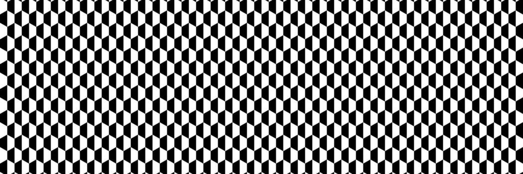 horizontal sin costura negro y blanco medio hexágono modelo para diseño y antecedentes. vector