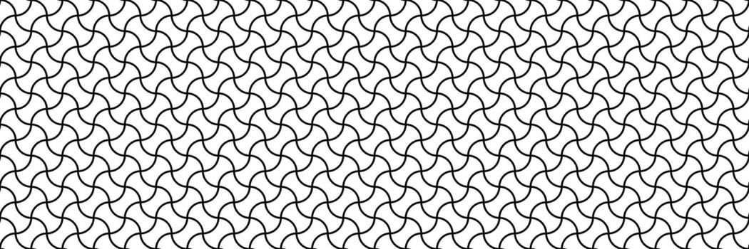 horizontal seamless black wavy geometric lines on white for pattern and background. vector