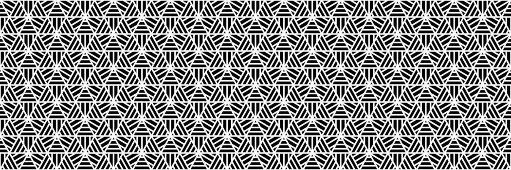 horizontal seamless black triangle and hexagon black bar for pattern and background. vector