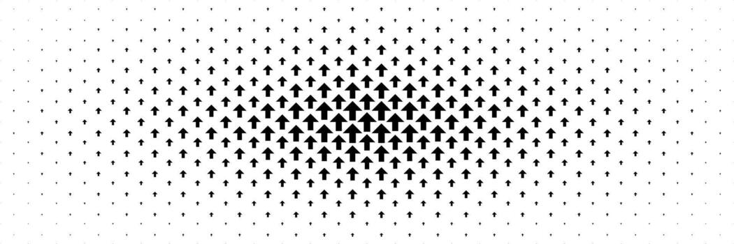 horizontal black arrow spreading from center for pattern and background. vector