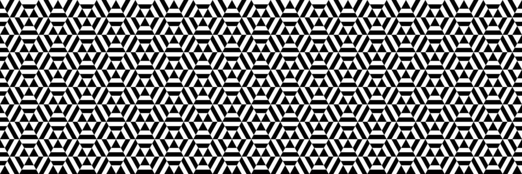 horizontal black and white geometry of triangle,hexagon design for pattern and background. vector
